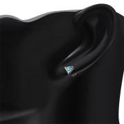 Abalone Shell Triangle Silver Stud Earrings - e348
